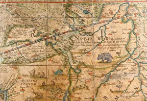 Detail of Africa from a terrestrial globe 1645/48 (plaster, wood & engraved paper) Detail of Africa from a terrestrial globe 1645/48 (plaster, wood & engraved paper)