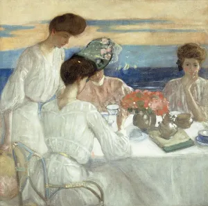 Afternoon Tea on the Terrace, (oil on canvas) Afternoon Tea on the Terrace, (oil on canvas)