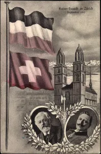Ak Zurich, Kaiser Wilhelm II of Prussia, visit September 1912 (b/w photo) Ak Zurich, Kaiser Wilhelm II of Prussia, visit September 1912 (b/w photo)