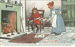 Alfred the Great burning the cakes, 878 (colour litho) Alfred the Great burning the cakes, 878 (colour litho)