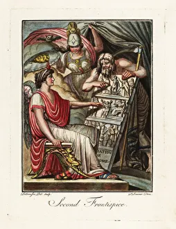 Allegorical figure of Rome instructed by Time and Minerva. 1796 (engraving) Allegorical figure of Rome instructed by Time and Minerva. 1796 (engraving)