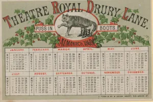 Almanack of 1869, issued by the Theatre Royal Drury Lane (coloured engraving) Almanack of 1869, issued by the Theatre Royal Drury Lane (coloured engraving)