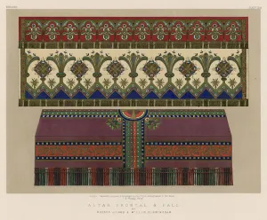 Altar Frontal and Pall by Messrs Jones and Willis, Birmingham (chromolitho) Altar Frontal and Pall by Messrs Jones and Willis, Birmingham (chromolitho)