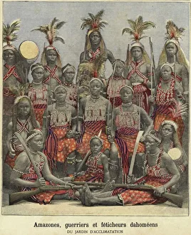 Amazons, warriors and witch doctors of Dahomey (coloured engraving) Amazons, warriors and witch doctors of Dahomey (coloured engraving)