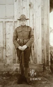 American infantryman of WWI, 1917 (b/w photo) American infantryman of WWI, 1917 (b/w photo)