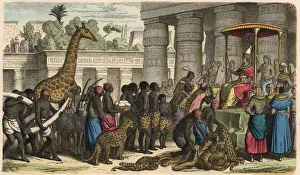 Ancient Egypt : Ethiopians bring their tributes before the Pharaoh Ancient Egypt : Ethiopians bring their tributes before the Pharaoh