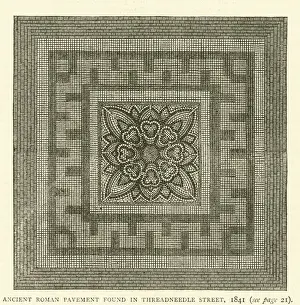 Ancient Roman pavement found in Threadneedle Street, 1841 (engraving) Ancient Roman pavement found in Threadneedle Street, 1841 (engraving)