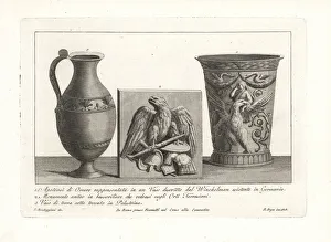 Ancient Roman vases and bas-relief. 1802 (engraving) Ancient Roman vases and bas-relief. 1802 (engraving)