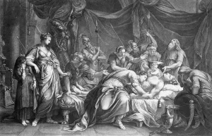 Andromache bewailing the death of Hector, engraved by Domenico Cunego, 1764 (engraving) Andromache bewailing the death of Hector, engraved by Domenico Cunego, 1764 (engraving)