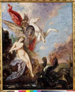 Andromede chainee to a rock is delivree by Persee Painting by Gustave Moreau (1826-1898) Andromede chainee to a rock is delivree by Persee Painting by Gustave Moreau (1826-1898)
