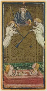 The Angel, fascimile of a tarot card from the Visconti deck The Angel, fascimile of a tarot card from the Visconti deck