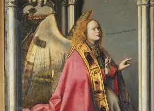 The Angel, Gabriel, making the Annunciation to the Virgin Mary, c.1445 (oil on panel) The Angel, Gabriel, making the Annunciation to the Virgin Mary, c.1445 (oil on panel)