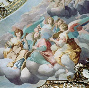 Detail of angel musicians from the vault of the choir (fresco) Detail of angel musicians from the vault of the choir (fresco)