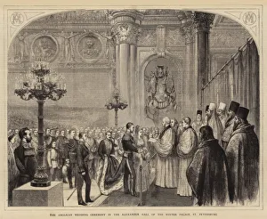 The Anglican Wedding Ceremony in the Alexander Hall of the Winter Palace, St Petersburg (engraving) The Anglican Wedding Ceremony in the Alexander Hall of the Winter Palace, St Petersburg (engraving)
