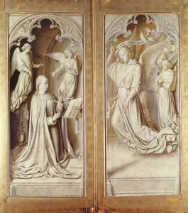 The Annunciation, from the Bourbon Altarpiece, c.1498 (oil on panel) The Annunciation, from the Bourbon Altarpiece, c.1498 (oil on panel)
