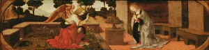 The Annunciation, predella panel from an altarpiece, 1478-85 (oil on panel) The Annunciation, predella panel from an altarpiece, 1478-85 (oil on panel)