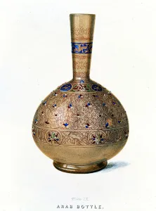 Arab Bottle, plate IX from a late 19th century album of glassware patterns (colour litho) Arab Bottle, plate IX from a late 19th century album of glassware patterns (colour litho)