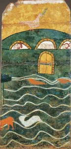 Arche de Noe - Noah's Ark, Anonymous. Tempera on panel, size : 108x52 Arche de Noe - Noah's Ark, Anonymous. Tempera on panel, size : 108x52