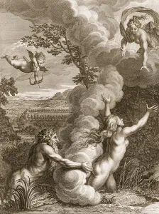 Arethusa Pursued by Alpheus and Turned into a Fountain, 1731 (engraving) Arethusa Pursued by Alpheus and Turned into a Fountain, 1731 (engraving)