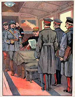 the Armistice November 1918 - Armistice of 1918 - On November 8, 1918, in a wagon, Ferdinand Foch (1851-1929) the Armistice November 1918 - Armistice of 1918 - On November 8, 1918, in a wagon, Ferdinand Foch (1851-1929)