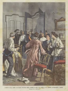 The Arrest Of Famous French Fraudster Teresa Humbert And Her Family In A Modest Apartment In Madrid (Colour Litho) The Arrest Of Famous French Fraudster Teresa Humbert And Her Family In A Modest Apartment In Madrid (Colour Litho)