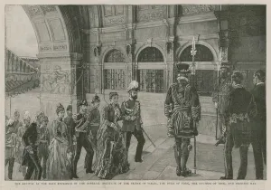 The arrival at the main entrance of the Imperial Institute of the Prince of Wales, the Duke of York The arrival at the main entrance of the Imperial Institute of the Prince of Wales, the Duke of York