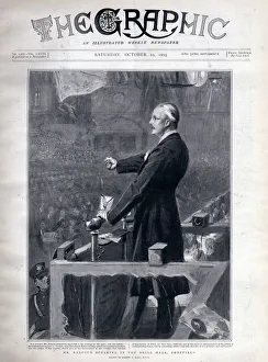 Arthur James Balfour (1848-1930) British politician and statesman speaking in the drill Arthur James Balfour (1848-1930) British politician and statesman speaking in the drill