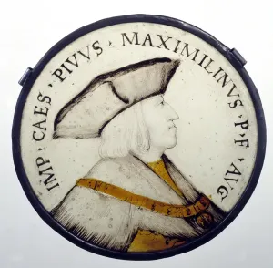 16th Century Stained Glass Print of Emperor Maximilian I