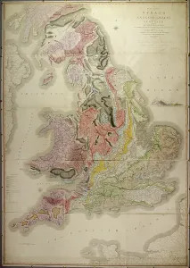 Wales Prints: First Geological Map of England and Wales, 1815 Print