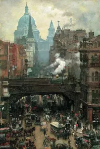 Prints of CH405696 St. Paul's and Ludgate Hill, c.1887 (oil on canvas) by Logsdail, William (1859-1944); 73.3x55 cm; Private Collection; Photo © Christie's Images Related Prints: St. Paul's and Ludgate Hill Oil Print, 1887