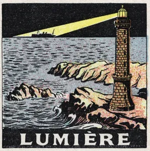 Lighthouse At Night Prints: Ether (material): the light of a lighthouse in the night