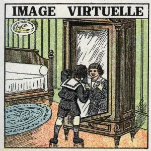1925 Anonymous Print: Reflection of Light Virtual Image