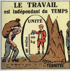 XXth Century Engraving Prints: Work and power: work is time-dependent. Anonymous illustration from 1925