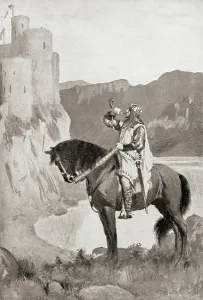King Arthur Prints: Uther Pendragon Print, a lithograph from 1914