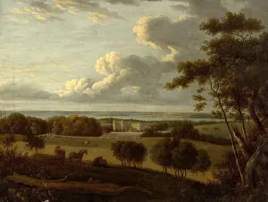 British School Landscape near the Coast Print (19th century)
