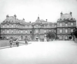 Prints of EPA4598551 Luxembourg Palace Façade, 6th Arrondissement, Paris (1905) by Captier, Charles Marie Georges (1844-unknown); (add.info.: Alternate view of the Luxembourg Palace, seat of the French Senate) Luxembourg Prints: Luxembourg Palace Façade Print