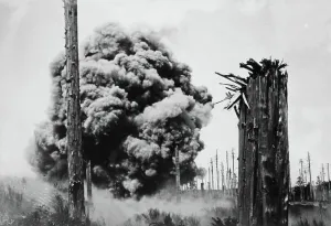 Great War Photographs Prints: Consequence of an explosion of shell during the Great War
