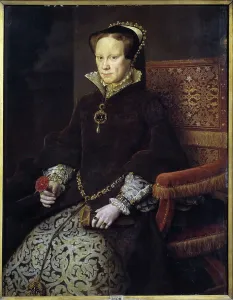 Prints of JLJ4570994 Portrait of Queen Mary I Tudor, 1554 (oil on panel) by Mor, Anthonis van Dashorst (Antonio Moro) (c.1519-1576/77) ; 109x84 cm; Prado, Madrid Related Prints: Portrait of Queen Mary I Tudor, 1554 Print (Prado Museum)