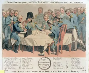 England Expects Print: Lord Nelson Explaining Trafalgar Plan