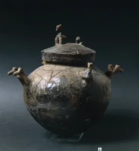 7th Century BC Pottery Prints: Four handled olla with decorations