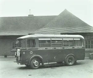 Prints of GHL1787422 Holland Street Physically Disabled School: London County Council ambulance, 1935 (b/w photo) by English Photographer, (20th century); London Metropolitan Archives Ambulance Prints: Holland Street Physically Disabled School Ambulance Print, 1935