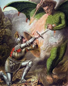 Mythical Beast Prints: Christian's Conflict with Apollyon Print