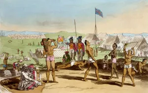 An Ukhara with British Residents Camp Print, 1813