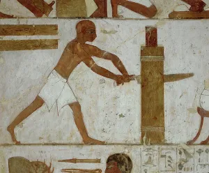 North African Art History Prints: Carpenter at work