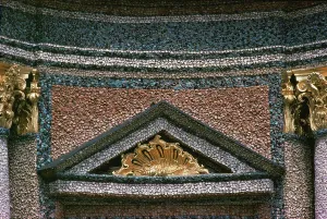 European Art Style Prints: Gilded shell surrounded by rockwork