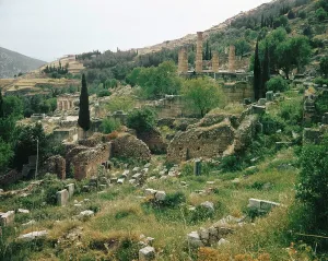 Temple Of Apollo Delphi Prints: View of Upper Delphi
