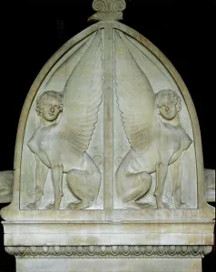 Egyptian Mythology Symbols Prints: Two winged sphinxes