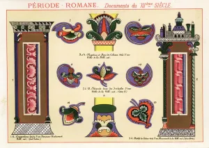 Decorative Patterns Prints: Initials, design elements and capitals from documents of the Rom, 1890 (Chromolithograph)