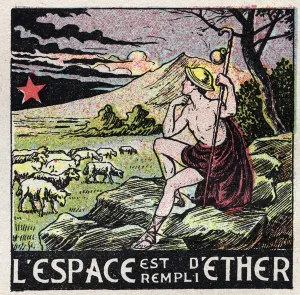 Antique Artwork Prints: Ether (material): the space is filled with ether. A shepherd from Antiquite contemplating