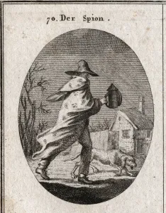 Austrian School, Allegory of the Spy Engraving Print (1801)